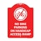 Signmission No Bike Parking on Handicap Access Ramp, Red & White Aluminum Sign, 18" x 24", RW-1824-23855 A-DES-RW-1824-23855 - alternate 1